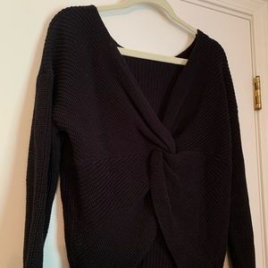 Knotted open-back sweater